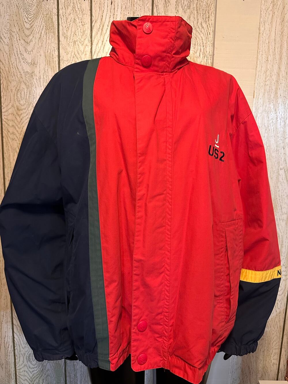 Men’s Vintage 90s NAUTICA Sailing Jacket Reversible Red/Yellow Size XL